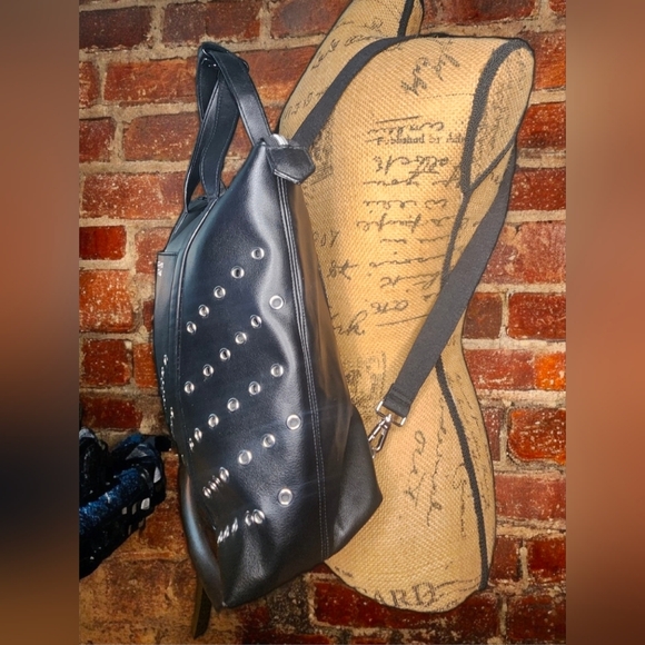Victoria's Secret Black Studded Convertible Backpack/Tote Bag NWOT - Picture 14 of 16